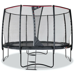 SOLO TRAMPOLINO Tappeto elastico da giardino rotondo 427cm con rete di sicurezza - nero. Per ragazzi e adulti en oferta