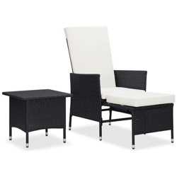 Set Divani Da Giardino 2 Pz Con Cuscini In Polyrattan Nero precio