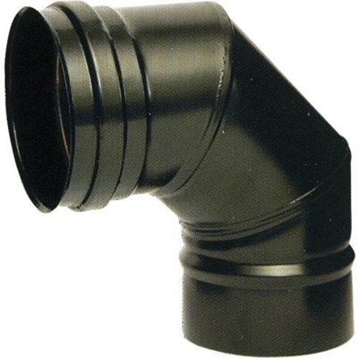 Dck Group - Gomito Curva 90oAcciaio Inox Nero 12 Cm Per Stufe E Caminetti A Legna Canna Fumaria