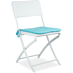 Relaxdays - Sedia da Giardino Pieghevole in Stile Rattan, Modello BASTIAN, Singola, HLP 82x44x50 cm, Bianco en oferta