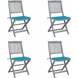 vidaXL Sedie da Giardino Pieghevoli 4pz con Cuscini in Massello Acacia en oferta