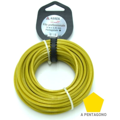 Abrek - D. 3,3 MM X 15 MT PENTAGONALE FILO DECESPUGLIATORE TESTINA GIARDINO