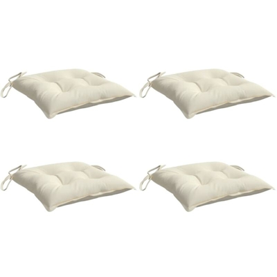 Cuscini per Sedie 4 pz Bianco Crema 40x40x7 cm in Tessuto - crema - Vidaxl