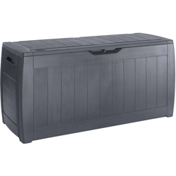 Baule Cassapanca Da Esterno 117,5x57,3x45 Cm In Resina Effetto Legno Hollywood Antracite - Keter características