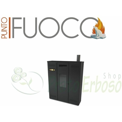 Sole - Stufa a pellet da 11 kw nero goffrato