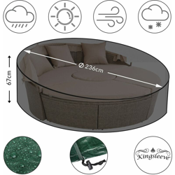 Kingsleeve Copertura per Isole Prendisole da Giardino Rotonde in PE idrorepellente resistente alle intemperie Fodera Protettiva Mobili da Esterno precio