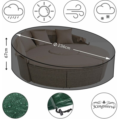 Kingsleeve Copertura per Isole Prendisole da Giardino Rotonde in PE idrorepellente resistente alle intemperie Fodera Protettiva Mobili da Esterno