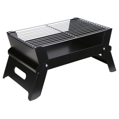 Asupermall - Mini barbecue quadrato allargato portatile pieghevole barbecue esterno K / D modello A1908 nero
