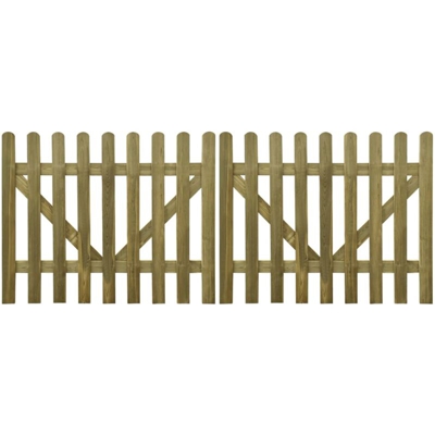Cancello per Steccato 2 pz in Legno Impregnato 300x120 cm - Marrone - Youthup