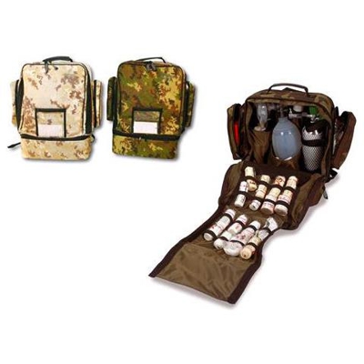 Zaino Pronto Soccorso - Tasche Scomparti Ed Elastici Per Il Materiale Sanitario - Dimensione 45x24x48h Cm