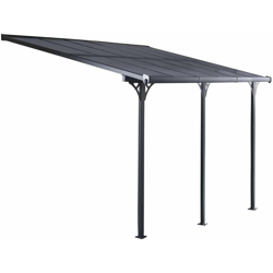 Gazebo Pergola a Parete Elliot - 18,8 m² 619x305x227/272 cm Alluminio e Policarbonato - Gardiun características