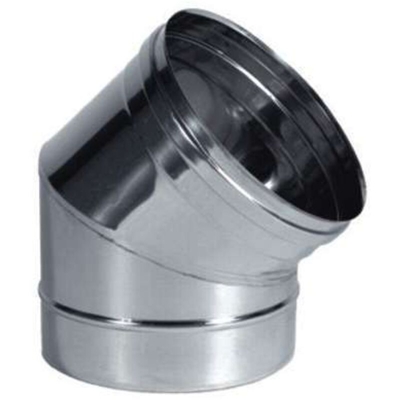 Gomito 45ø Acciaio Inox Finitura Lucida 3 Settori 13 Cm