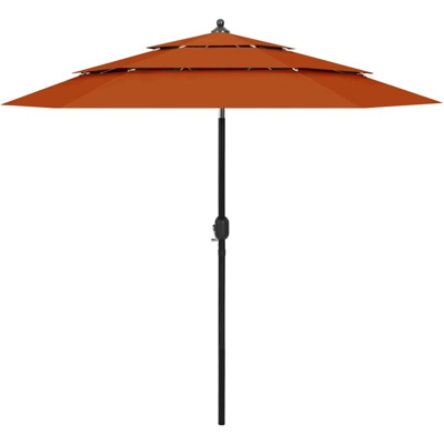 Ombrellone a 3 Livelli con Palo in Alluminio Terracotta 2,5 m - Vidaxl