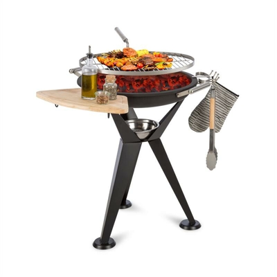 Caruso braciere 2 in 1 Ø58cm girevole Ø55cm barbecue nero
