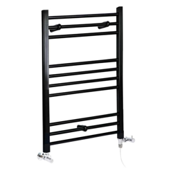 Hudson Reed Nox Scaldasalviette Misto Piatto Moderno - Termoarredo Bagno a Scaletta Nero - Design Elettrico & Idraulico - 427W - 800 x 600mm en oferta