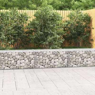 Gabbione con Copertura in Acciaio Zincato 300x50x50 cm - Argento - Youthup