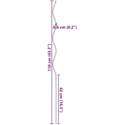 20 pz Supporti a Spirale per Piante 110 cm in Acciaio Zincato - Vidaxl
