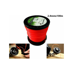 Exsensa - FILO PER DECESPUGLIATORE TONDO 2,4mm bobina 100mt taglaerba cavo matassa ROSSO en oferta