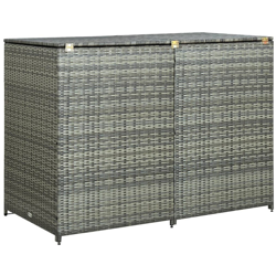Copribidone Rifiuti Doppio in Polyrattan Antracite 148x77x111cm precio