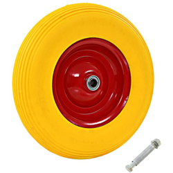 YOUTHUP Ruota per Carriola con Asse in PU Solido 4.00-8 390 mm - Giallo precio