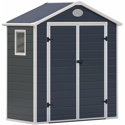 Casetta in Resina Arabela - 1,92 m² Esterni 102x188x225 cm Antracite/Bianco - Gardiun