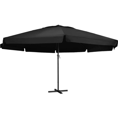 Ombrellone da Esterni con Palo in Alluminio 600 cm Nero - Nero - Vidaxl