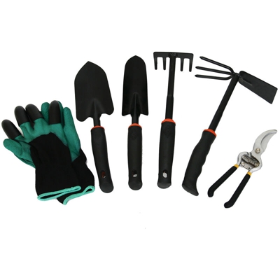 6pcs utensili manuali da giardinaggio set trimmer kit guanti con artiglio pala rastrello vanga attrezzo diserbo strumento di trapianto