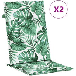 vidaXL Cuscini per Sedie da Giardino 2 pz Motivo a Foglie 120x50x4 cm - Multicolore precio