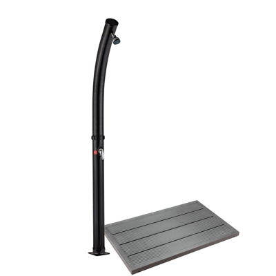 Doccia solare da giardino e base antiscivolo WPC 20 litri con soffione a pioggia