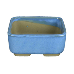 Vaso per bonsai Giapponese Morrisan rettangolare in gres smaltato azzurro 11x8,5x4,5 cm - B03-3-4A en oferta