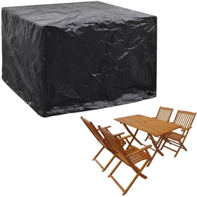 Copertura Arredi Giardino in Polyrattan 8 Occhielli 122x112x98 cm - Nero - Vidaxl