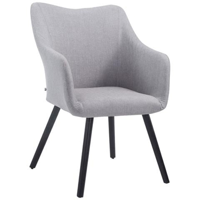 Sedia Poltroncina Design McCoy in Stoffa I Poltrona Soggiorno Deco con Braccioli I Poltrona Attesa Carico Max 160KG Grigio Nero
