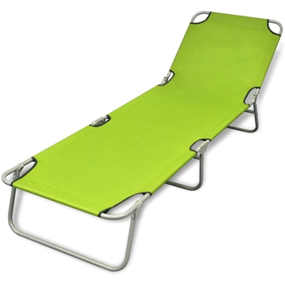 Lettino Prendisole Pieghevole Acciaio Verniciato a Polvere Verde - Verde - Vidaxl