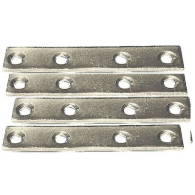 4 LASTRINE DI GIUNZIONE DRITTE IN ACCIAIO ZINCATO 80X15MM - Oreca