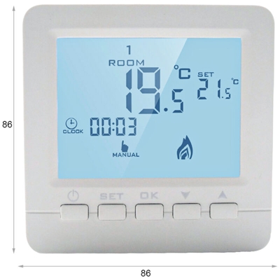 Termostato Digitale Con Tasti Programmabile Per Caldaia A Gas Murale Da Parete Alimentato Con 2 Pile AA