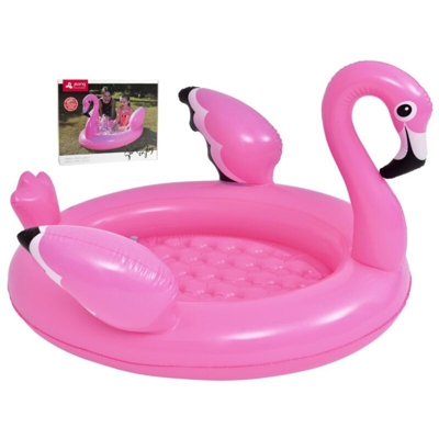 Piscina Gonfiabile Fuoriterra per Bambini Fenicottero Rosa Giardino 108x95x65cm
