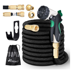 Magic Water Tubo per irrigazione da Giardino e Terrazzo Orto Estensibile + Raccordo in Ottone Nero 30m - Tresko en oferta