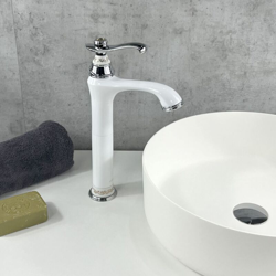 Lookshop - Rubinetto lavabo alto stile vintage Cromo bianco en oferta