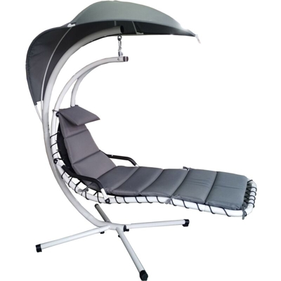 Giordanoshop - Dondolo Pensile Da Giardino In Metallo E Textilene Sleep Grigio