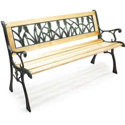 Panchina Panca da giardino Ulrike in legno e ghisa con motivo floreale precio