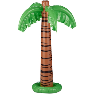 Relaxdays - Palma Gonfiabile, Originale Decorazione da Piscina, Gonfiabile, Accessorio Estivo, H: 80 cm, Verde-Marrone
