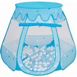 Selonis Tenda 105X90cm/100 Palline Castello Con Palline Colorate Per Bambini, Blu:Perla/Trasparente - blu:perla/trasparente en oferta