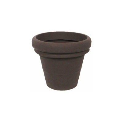 Vaso tondo Doppio Bordo Classic per fiori e piante da giardino. -DIAM 30 x H 25 cm / Cappuccino