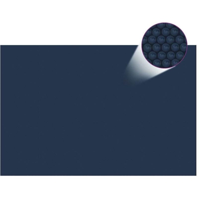 vidaXL Pellicola Galleggiante Solare PE Piscina 600x400 cm Nero e Blu - Nero