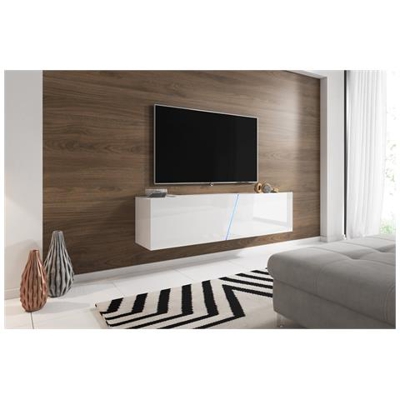 Mobile Tv Sospeso Moderno E Di Tendenza Aczi Bianco / bianco Lucido 160cm Led