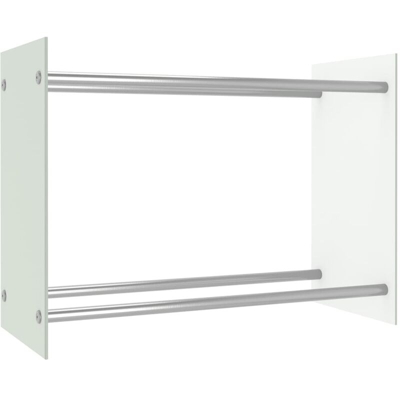 Porta Legna Bianco 80x35x60 cm in Vetro - Bianco - Vidaxl