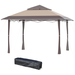 Outsunny Gazebo da Giardino Pieghevole 3.96x3.96m in Metallo Color Cachi e Caffè precio