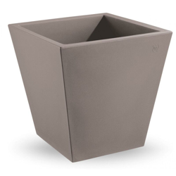Vaso quadrato in resina "Cosmos" 65 cm. Taupe en oferta