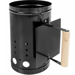 Tectake - cesto accenditore con scudo termico - accendi carbonella, ciminiera di accensione, accenditore carbonella - nero en oferta