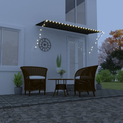 Tenda da Sole Retrattile con LED 300x150 cm Antracite - Grigio - Vidaxl precio